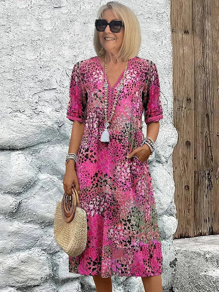 Solena Printed Dress Plus Size Fit