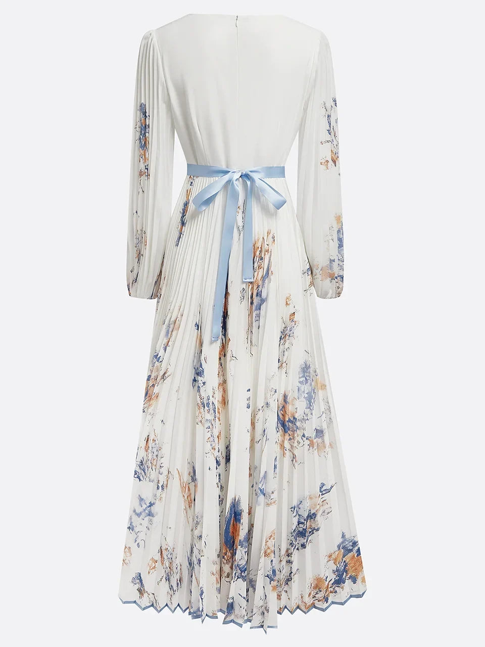 Alice | Watercolour Pleated Maxi Dress