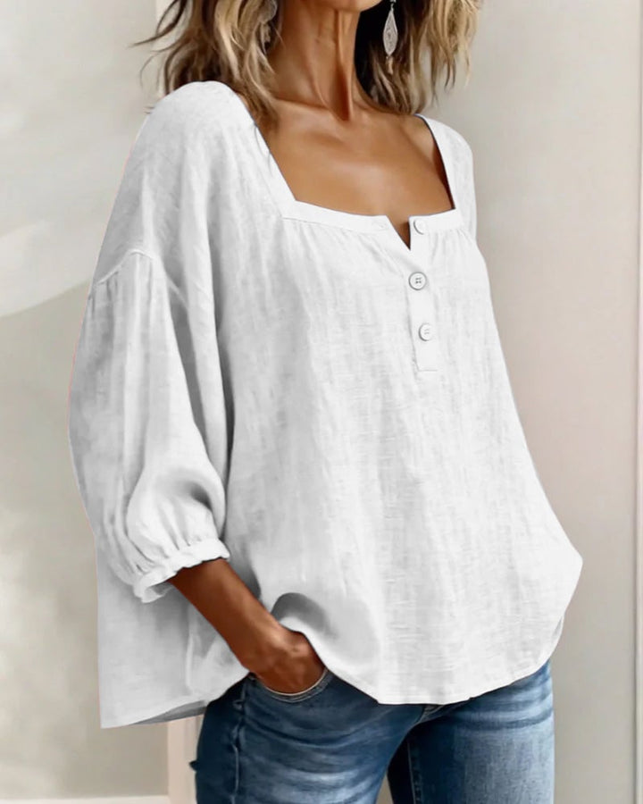 Charly | Blouse Simple Square Neck Long Sleeve