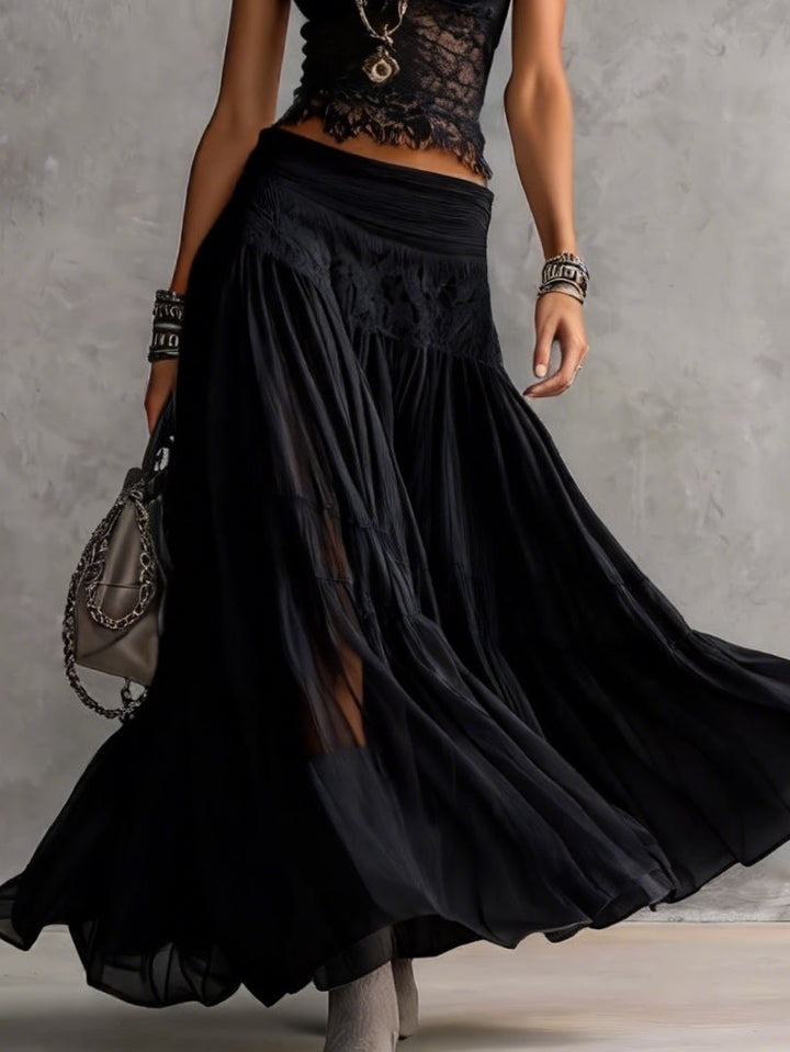 Olivia | Lace-Paneled Skirt Set