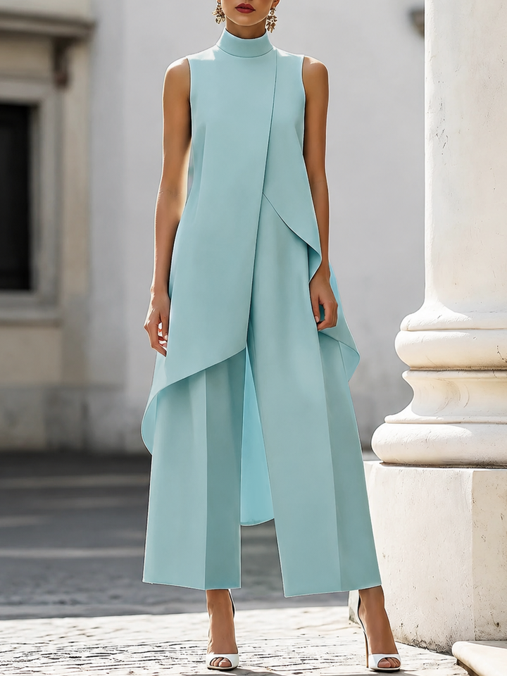 Imogen™ | Sculpted High-Neck Wide-Leg Jumpsuit