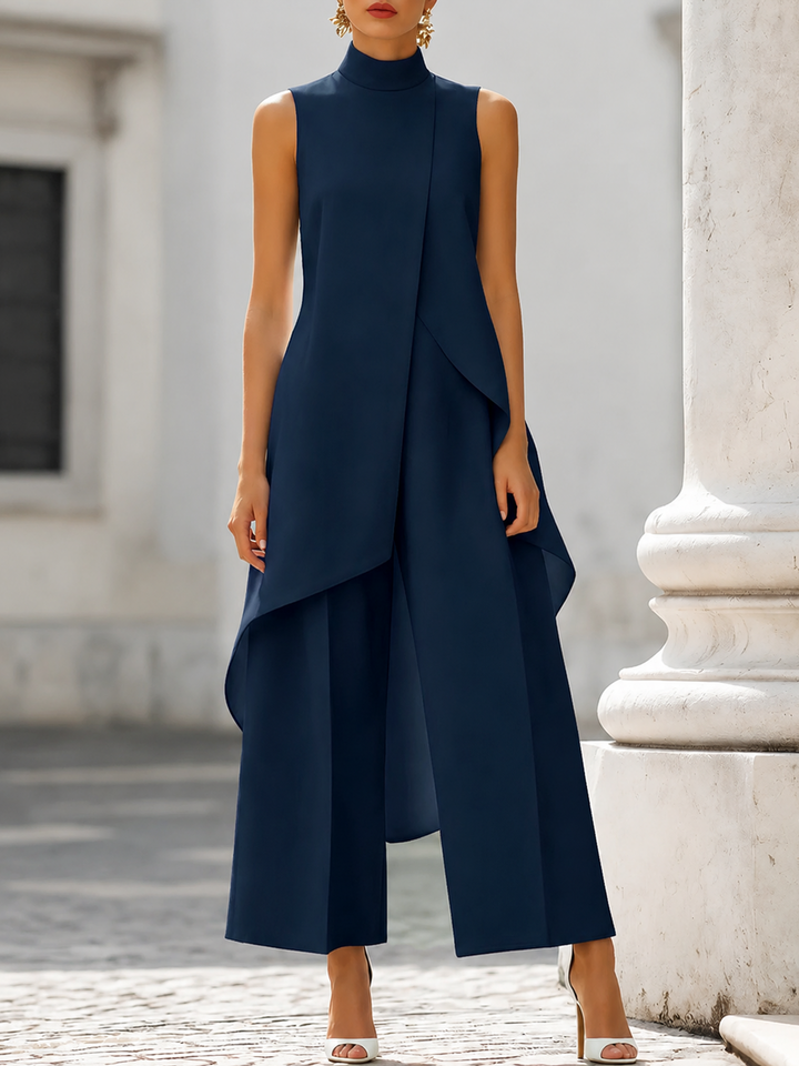 Imogen™ | Sculpted High-Neck Wide-Leg Jumpsuit
