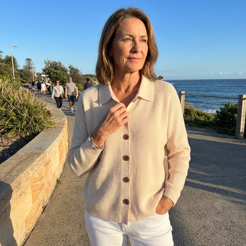 Evelyn | Elegant Button-Up Knit Cardigan